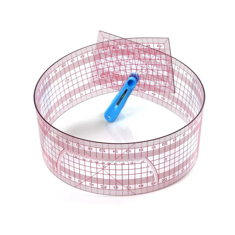 50 سنتيمتر/19.68 بوصة و 5 سنتيمتر/2 بوصة مسطرة بلاستيكية مزدوجة النطاق ، أداة قياس مرنة للخياطة والصياغة #3