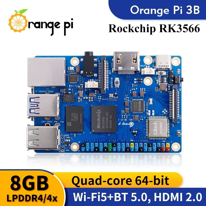 【Hot Sale】Orange Pi 3B 2GB 4GB 8GB RAM Rockchip RK3566 Mini PC Quad-Core 64-bit WiFi+BLE Gigabit Single Board Computer Orange Pi - view 2