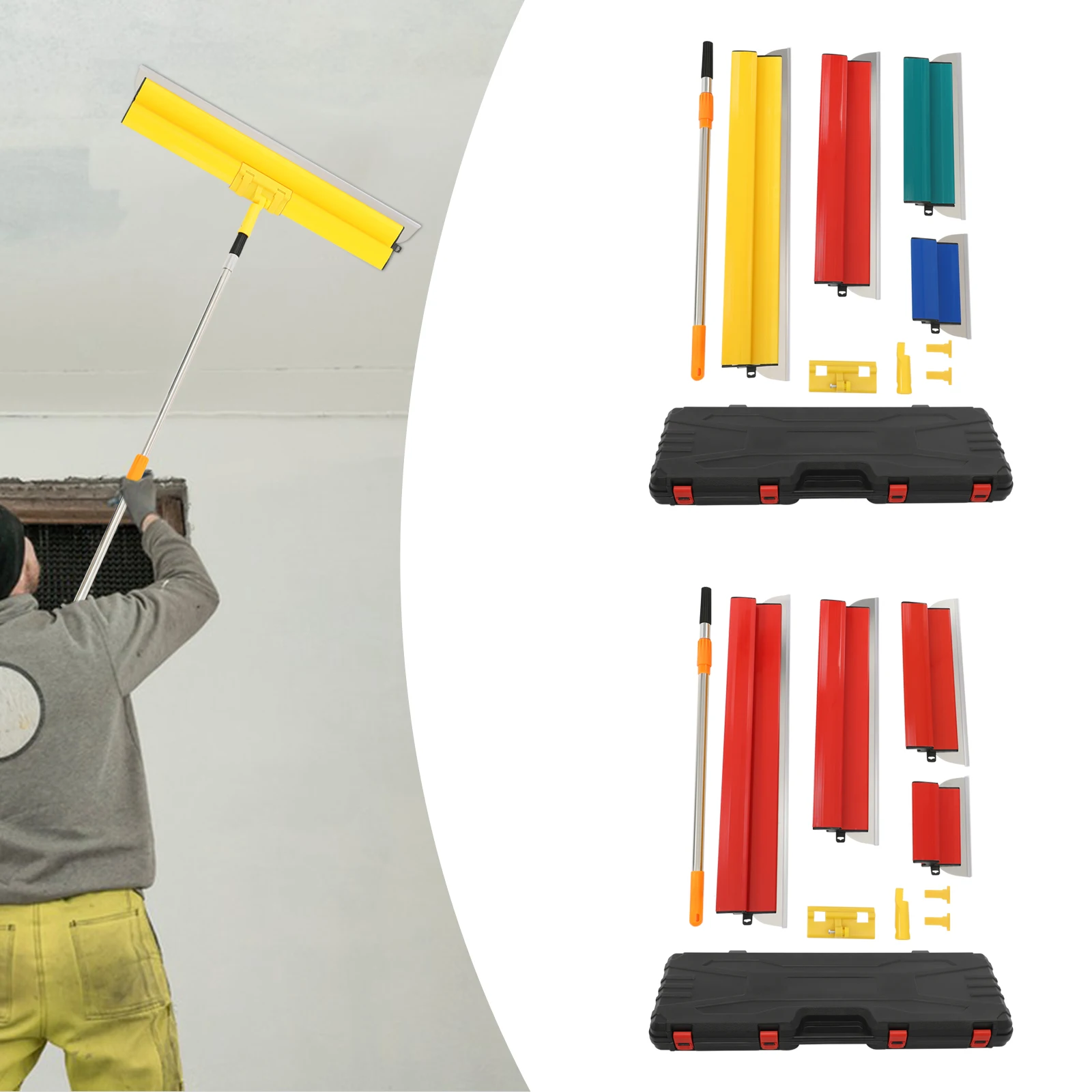    Kit professionnel de grattoir pour cloisons sèches avec poteau télescopique 80-130cm, 4 lames de coupe pour plâtre/mastic avec Stora