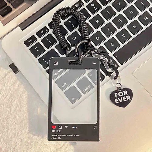 Funda para tarjetas de mujer, funda protectora para tarjetas de identificación de negocios, llavero para tarjetas de autobús, transparente integrado