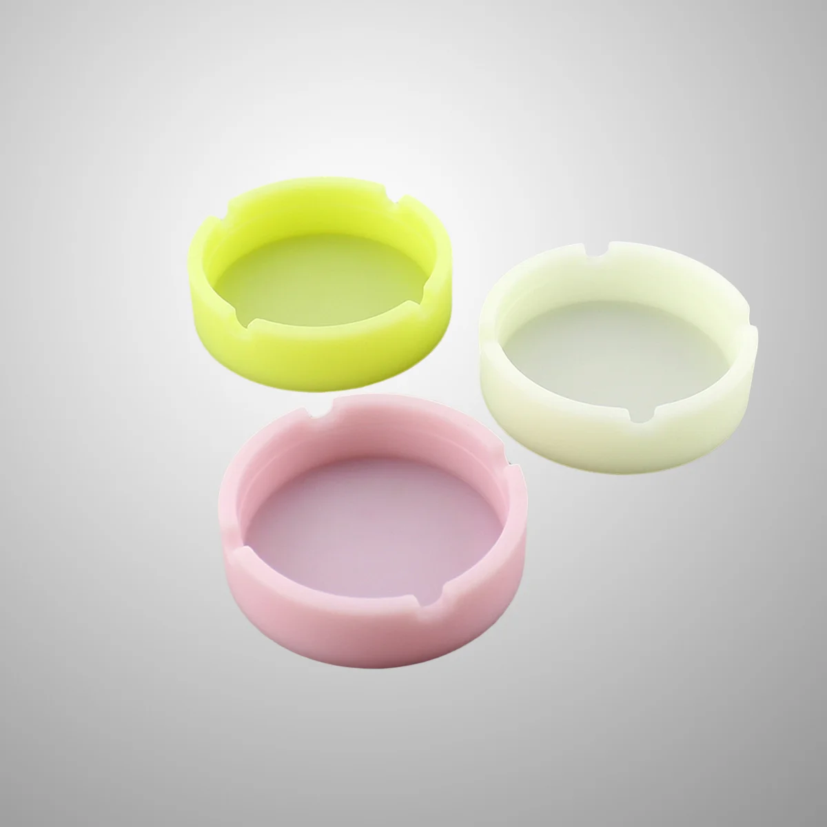 

3 Pcs Luminous Ashtray Silicone Round Cigar Ashtrays for Outdoors Cigarette Home