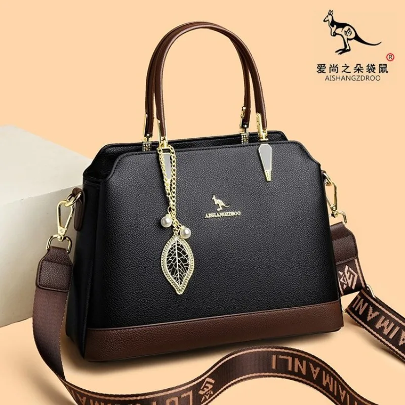 Stylish Diaper Bag Elegant Leather Shopper Unique Square Shape High-End Designer Look Large Capacity For Baby And Mom