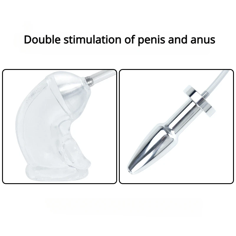 Alternative Einlauf reinigung Anal plugs Penis bindung Metall hülle männlicher Mastur bator sm pervertierte erotische Produkte für Erwachsene