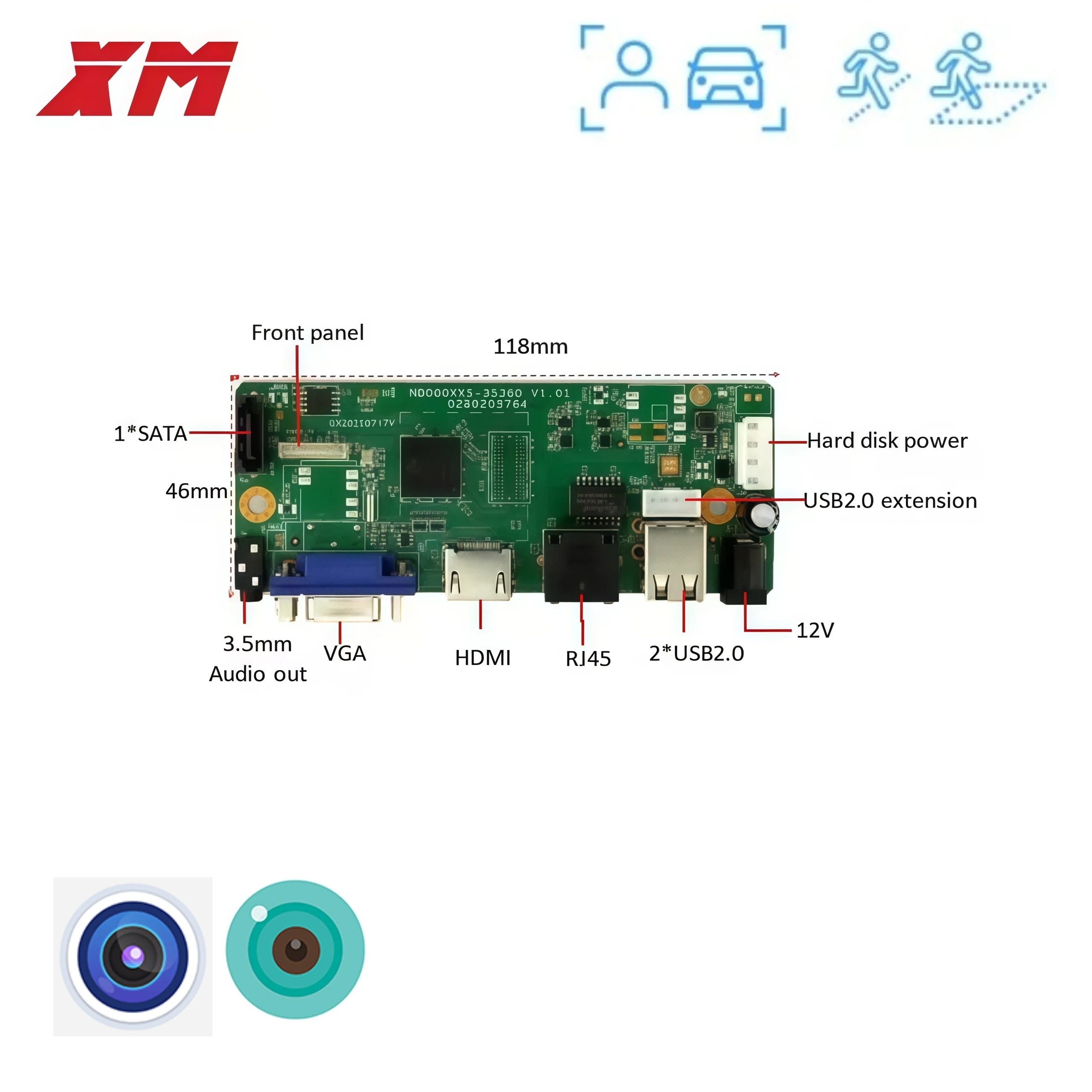 12MP XM 4K 16 Ch NVR H.265 Network Video Recorder 16Channel 5MP 1080P NVR,HDMI Output,NVR BOARD Support Onvif,Mobile monitoring