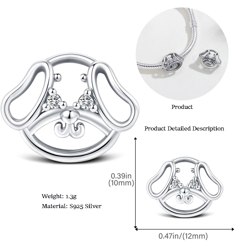 925 Sterling Silver Thread Animal Series Beaded Family Labrador Dog Charm Jewelry Original Bracelet Women Fashion Jewelry Gift