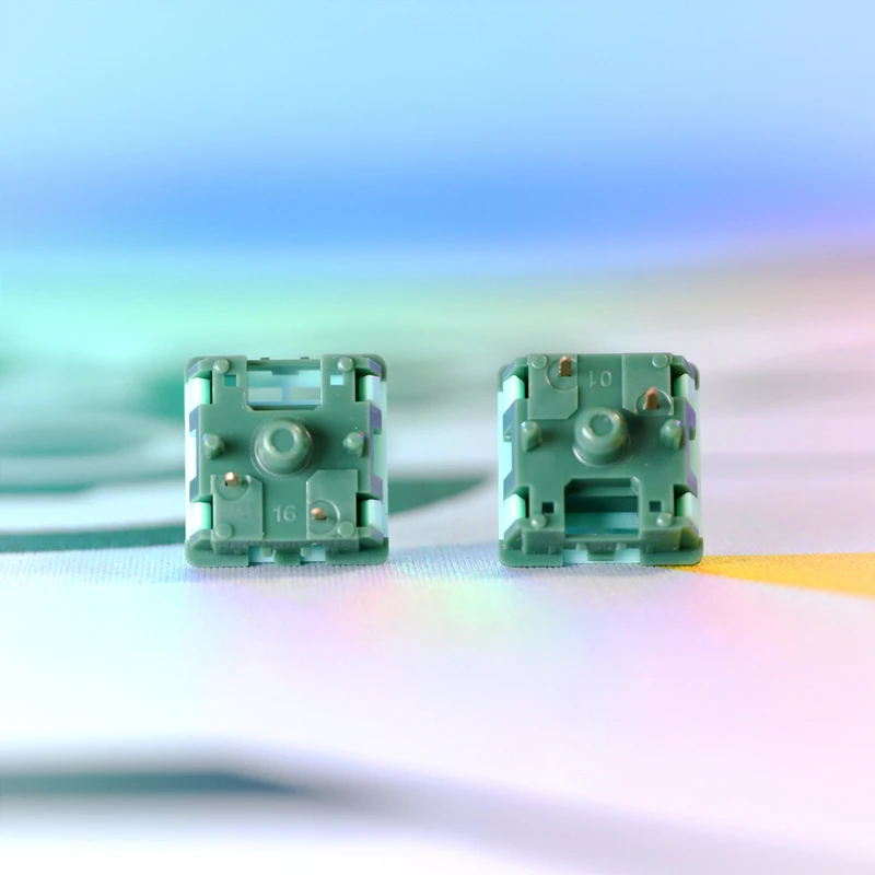 35pcs/pack Aqua Green Switch 5 Pins Linear Keyboard Switch 20mm Gold-plated Spring POM Bottom Force 45g