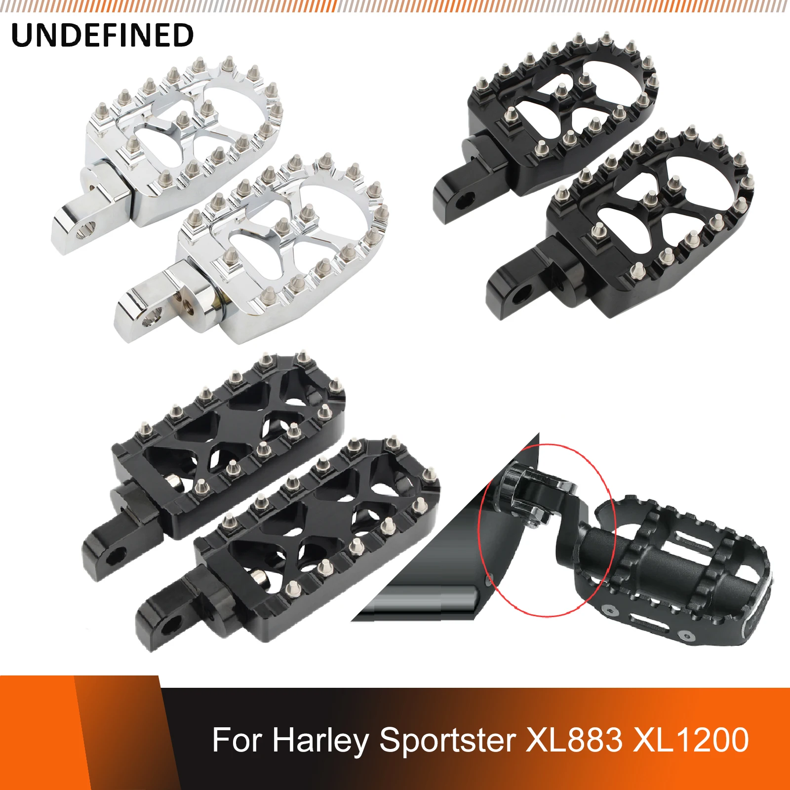 

Motorcycle Foot Pegs MX Offroad Footrests Pedals Aluminum For Harley Sportster XL883L XL1200XS XL1200C Softail FXSB FXSE FXCW