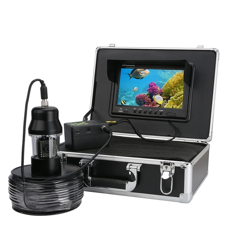 360 Degree Rotating Camera 9 Inch DVR Recorder 50m Underwater Fishing Video Camera Fish Finder