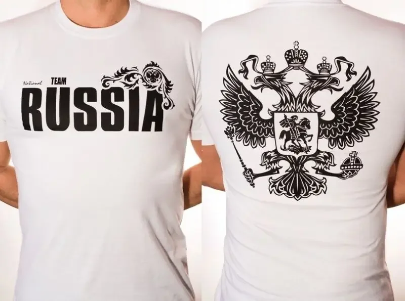 Russian National Emblem Double-head Eagle T-Shirt. Summer Cotton Short Sleeve O-Neck Mens T Shirt New S-3XL