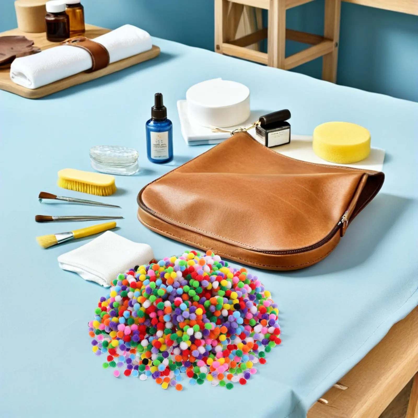 

2000 шт. помпонов для рукоделия, маленькие разноцветные шарики для творчества, мягкие на ощупь, для декора дома, праздничных украшений, креативных поделок, художественных принадлежностей