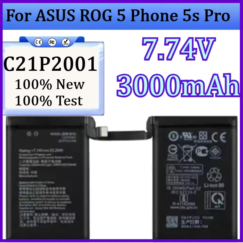 

Новая высококачественная батарея C21P2001 7,74 В 3000 мАч для ASUS ROG 5 Phone 5s Pro ZS673KS I005DA I005DB