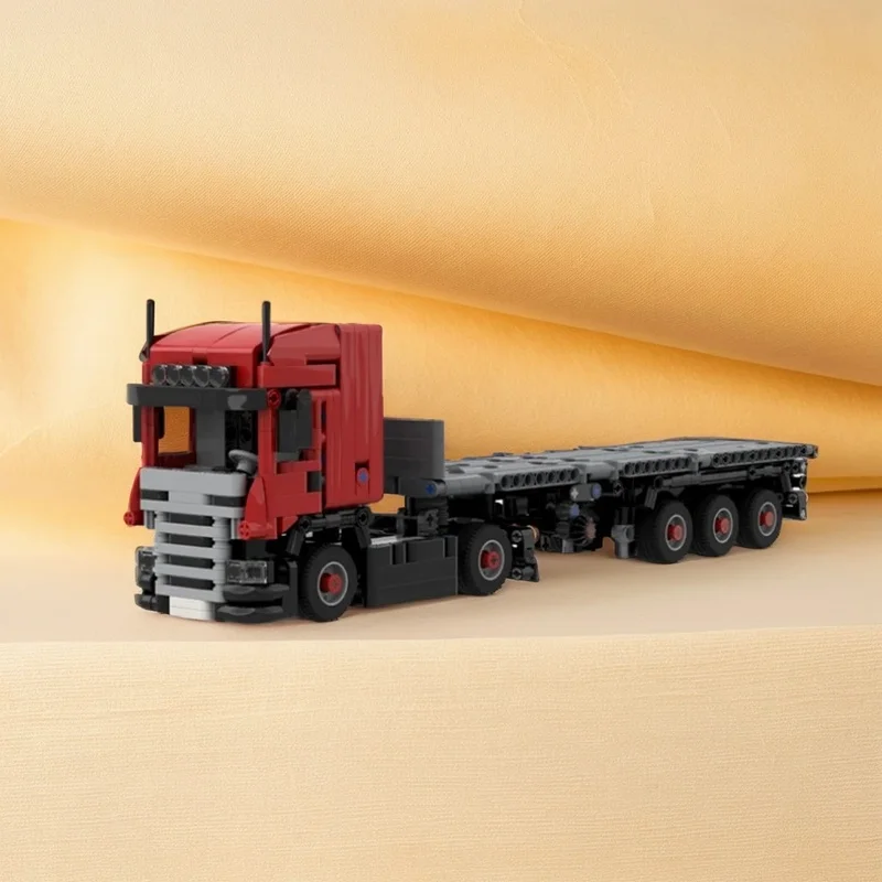 

812PCS MOC Technology Mini Heavy Truck R420 Steering Trailer Model DIY Assembly Building Blocks Display Birthday Gift Building