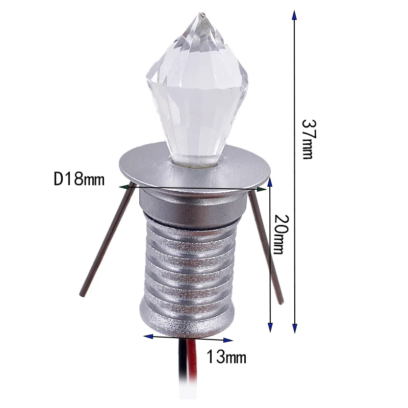 Mini Refletor LED com Lâmpada Regulável, Luz Plafond embutida, Decoração de teto interior, Stair Starry Sky Lamp, 12V, 0.5W, 13mm