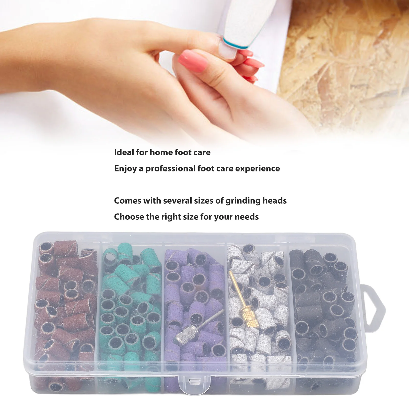 250pcs Small Sanding Band Manicure Accessory Exfoliation Professional Sanding Bands Set For Nail Drill