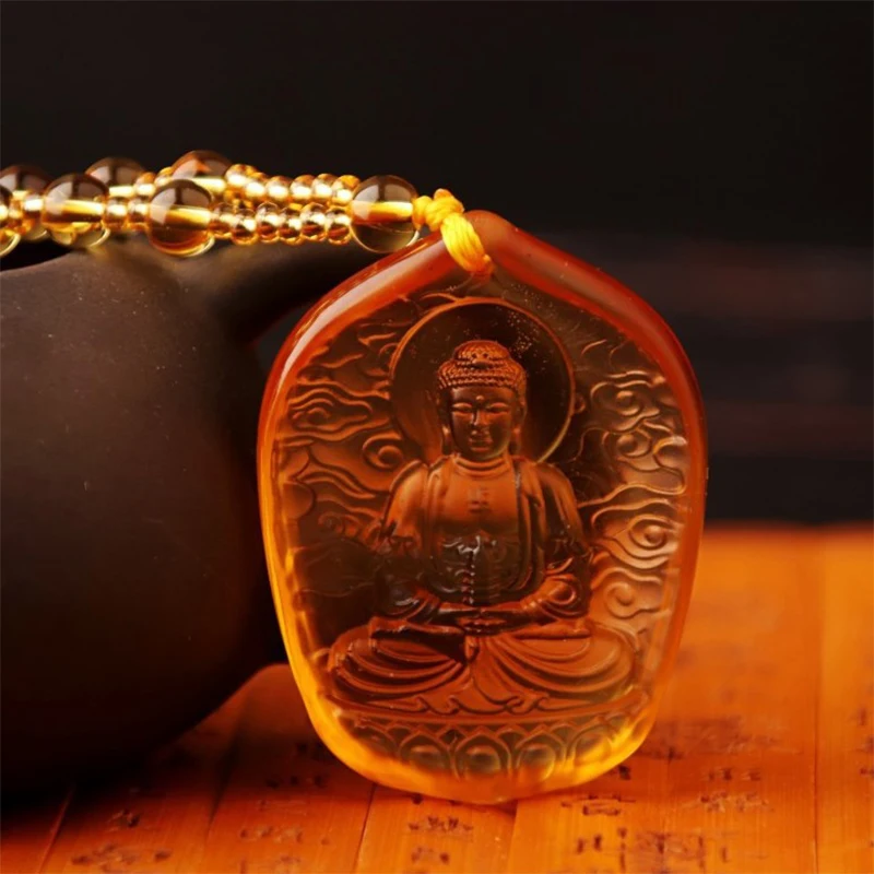 Handmade Necklace Nepal Buddhist Mala Stone Beads Buddha Statue Pendant Necklace Statement Buddha Lucky Amulet Pendant Necklace