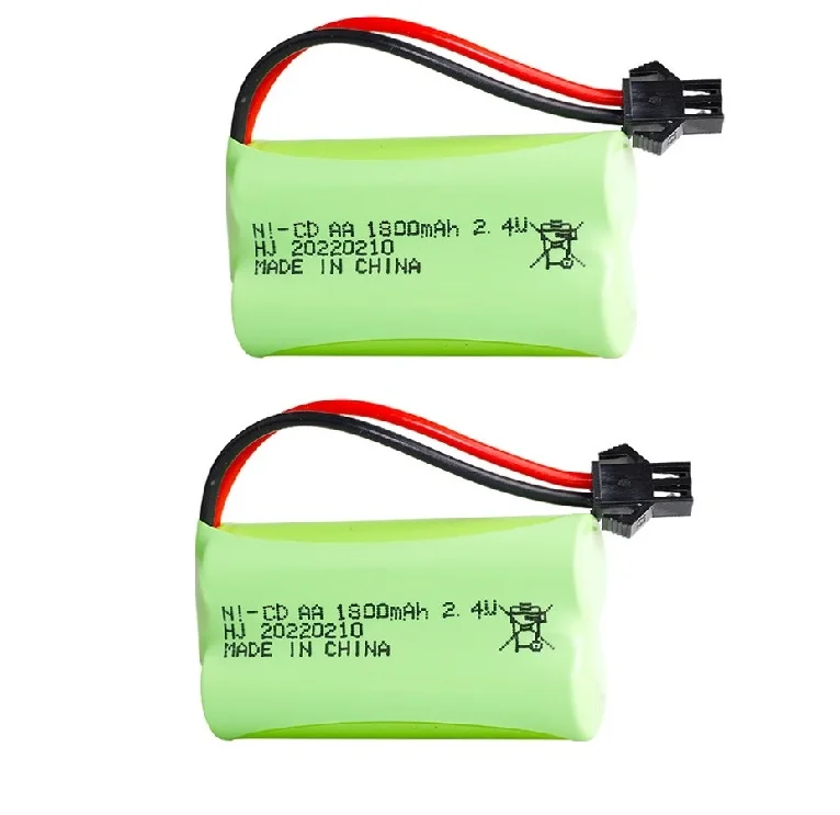 Batería recargable de 2,4 v, 1800mah, NI-CD para juguetes Rc, tanques, trenes, Robot, barco, pistola, NI-CD, AA, 1800mah, 2,4 v