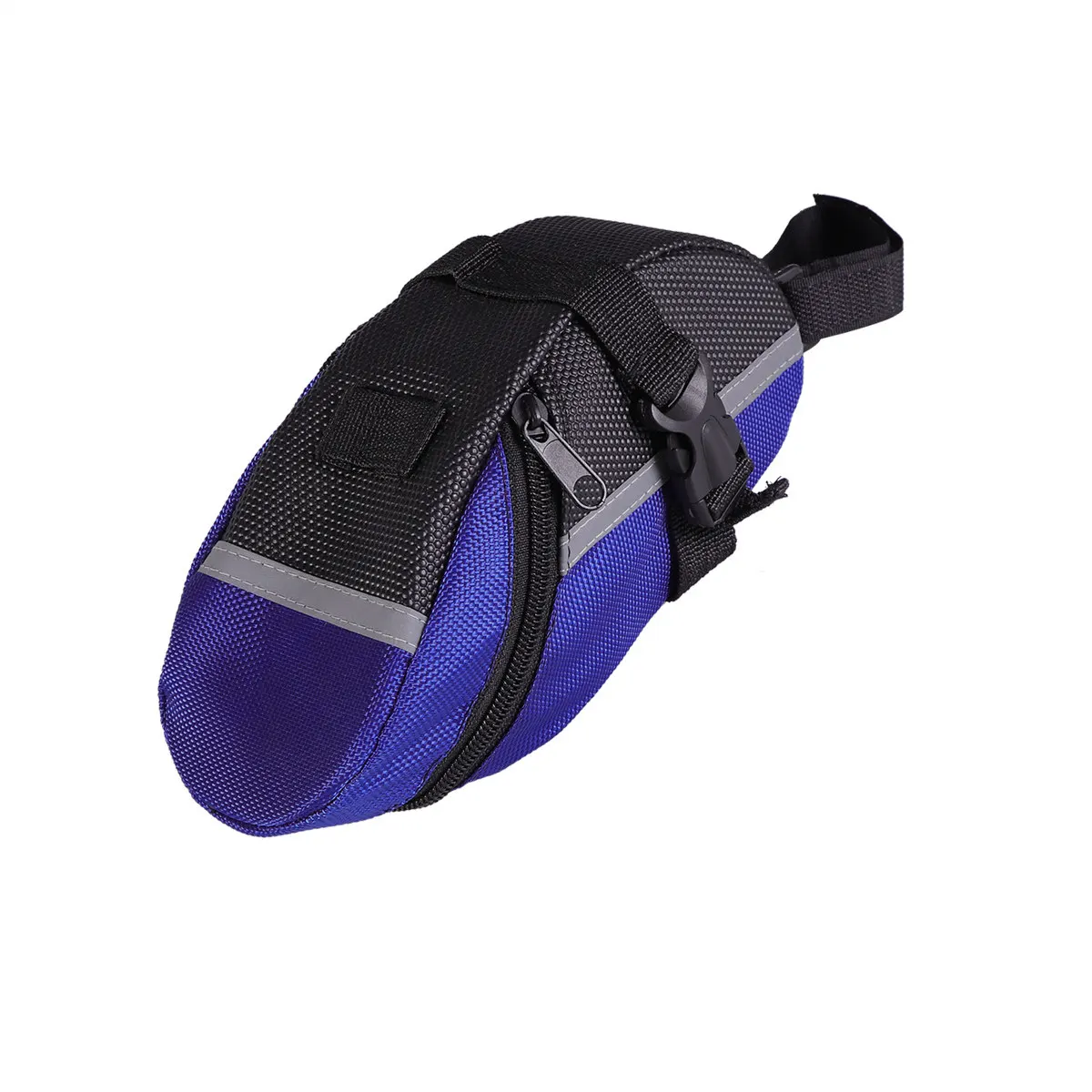 

Mountain Bike Tail Bag Nylon Waterproof Bicycle Saddle Pouch Portable Small Cycling Tool Bag Reflective Rear Seat Pack Blue