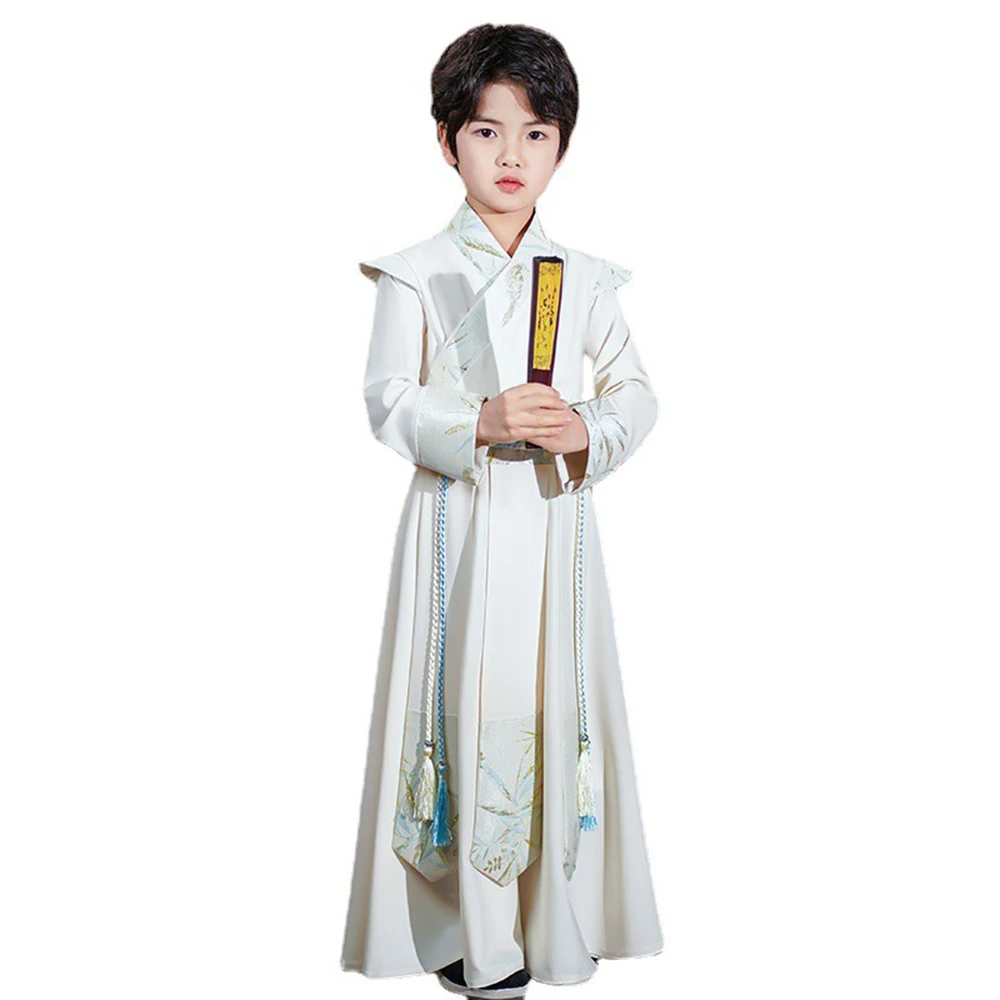 Jongens Hanfu Set Podium Outfit Halloween Feest Cosplay Kostuum Jongen Nieuwjaar Tang Pak Kinderen Oude Chinese Traditionele Klederdracht