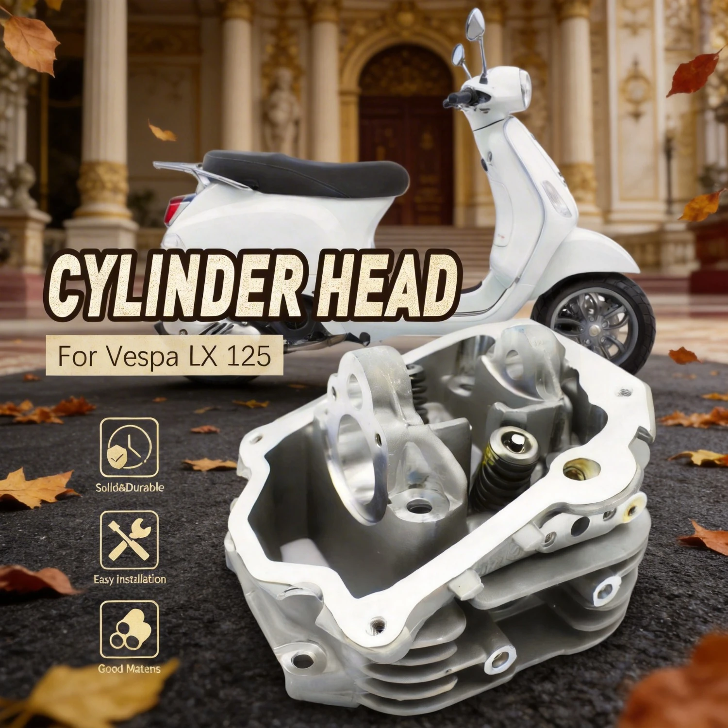 

For Vespa LX125 2005 2006 2007 2008 2009 i.e 2010-2013 Touring 82777R Scooter Engine Big Bore Cylinder Rebuild Kit Cylinder Head