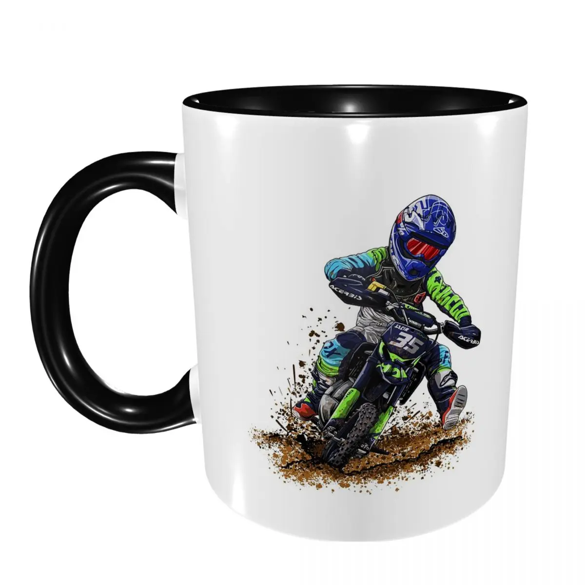Motocross Dirt Bike Studios MX Rider 35 Mug Funny Ceramic Coffee Cups Tea Mugs Milk Cup Drinkware Gift for Friends