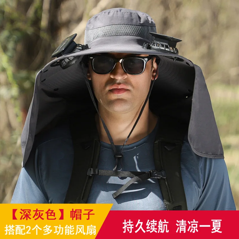 

Sombrero Hat Large Shawl Sunscreen Neck Protection Brim Sun Outdoor Leisure Mountaineering Fish Cap Men Waterproof Fisherman Big