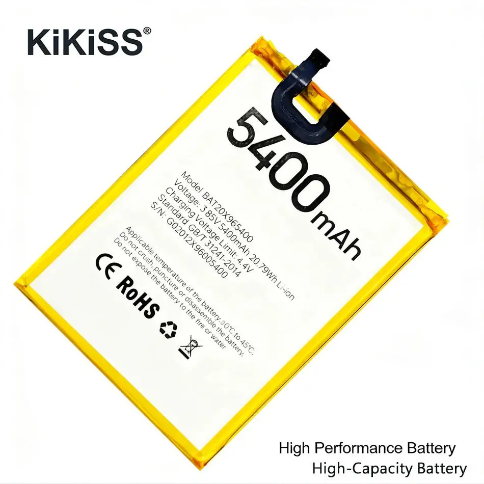 

Аккумулятор для мобильного телефона 5400 мАч, премиум-класса, замена для Doogee X96 Pro BAT20X965400