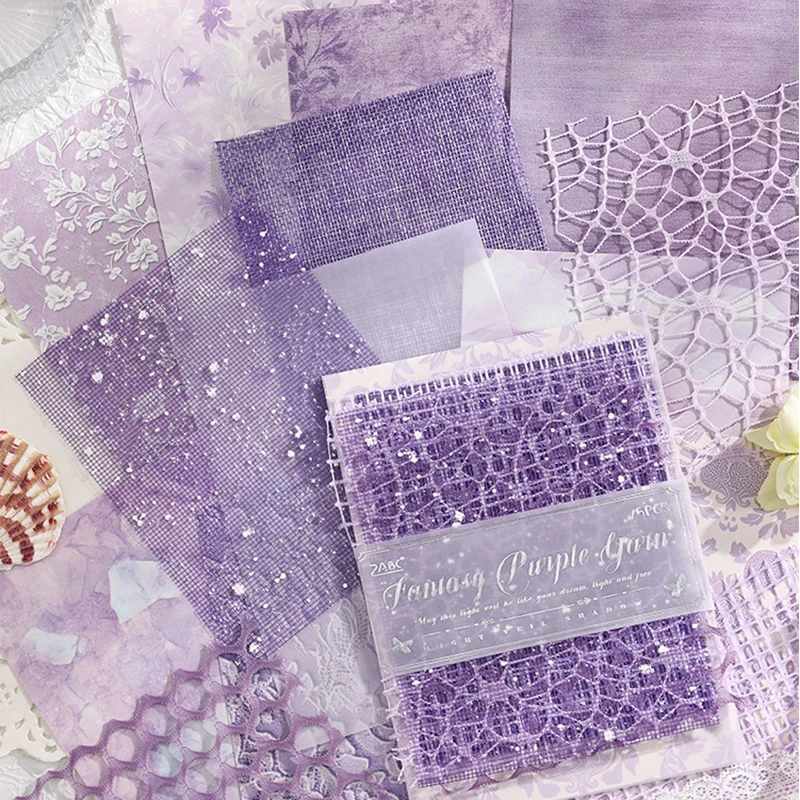 Mr. Paper 6Style 15Pcs/bag Colorful Material Paper DIY Handbook Material Decoration Scrapbook Album Photo Frame