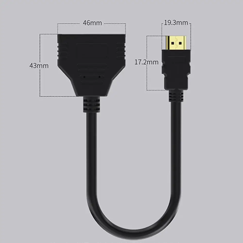 HDMI-compatible Splitter Adapter1 Male Input To 2 Screens Displayed Female Output 1080P Full HD Cable Converter For Monitor