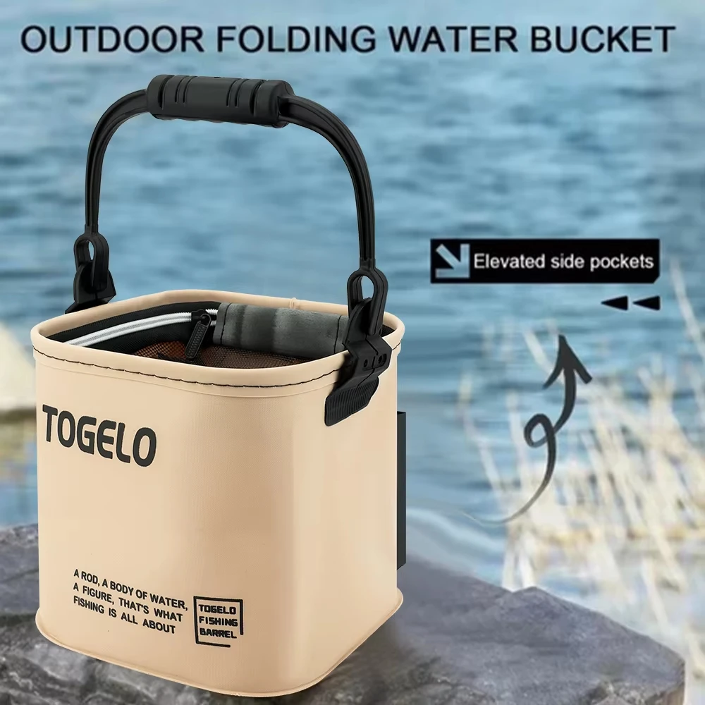 

8L/13L Multifunction Folding Fishing Bucket With Ergonomic Handle Bucket Waterproof Outdoor Camping Bucket Fishing Accessories