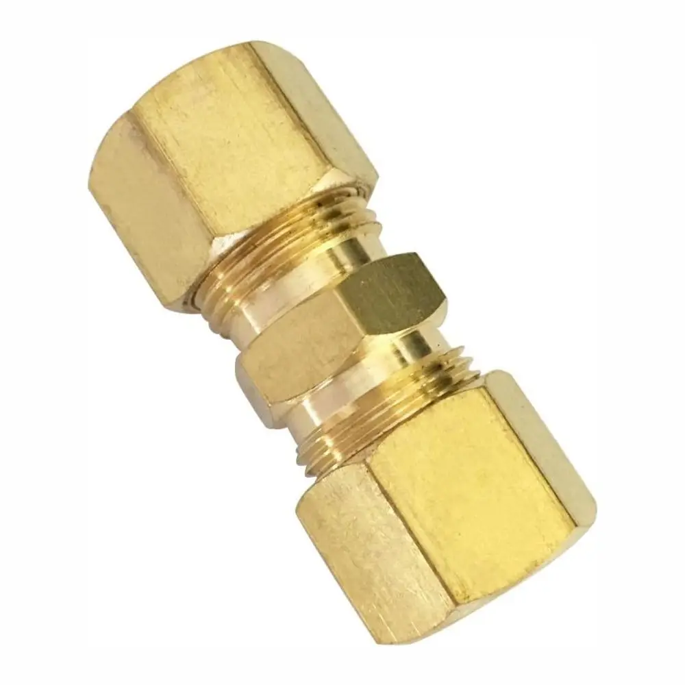 1/5Pcs Gold Brass Compression Tube Fitting Useful 1/4\