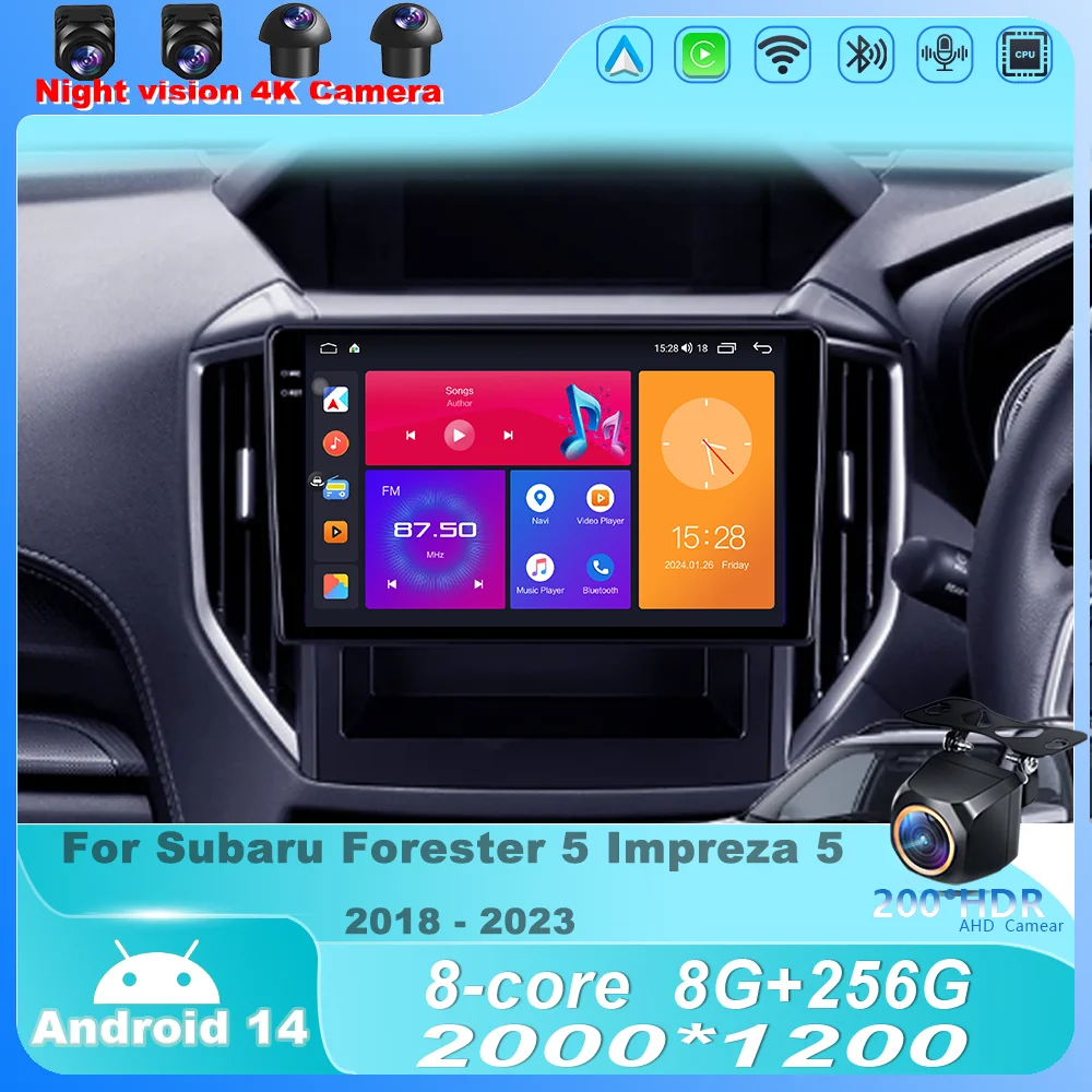 

Car Radio For Subaru Forester 5 Impreza 5 2018 - 2023 Android 14 Multimedia Video Player Navigation GPS No 2din 2 din dvd 4G BT