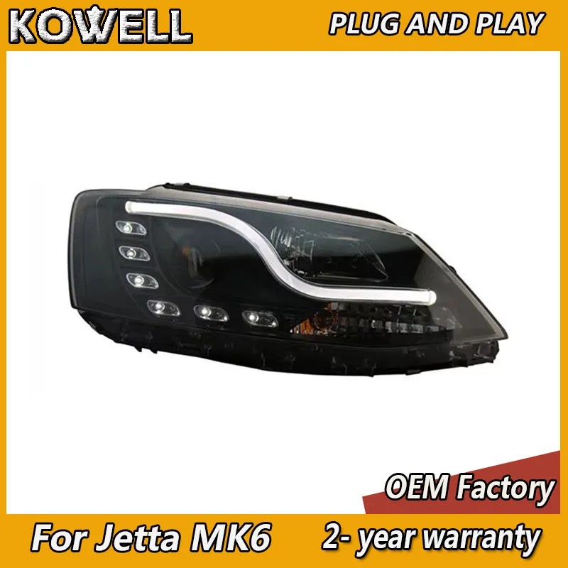 

KOWELL Car Styling for VW JETTA MK6 Headlight 2011-2017 Jetta Head Lamp DRL Turn Signal Low High Beam Projector Lens
