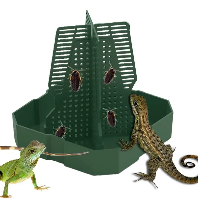 Reptile Feeder Chameleon Feeder Bowls Tank And Aquarium Accessories Professional Live Worm Organizer Anti-Escape Superworm