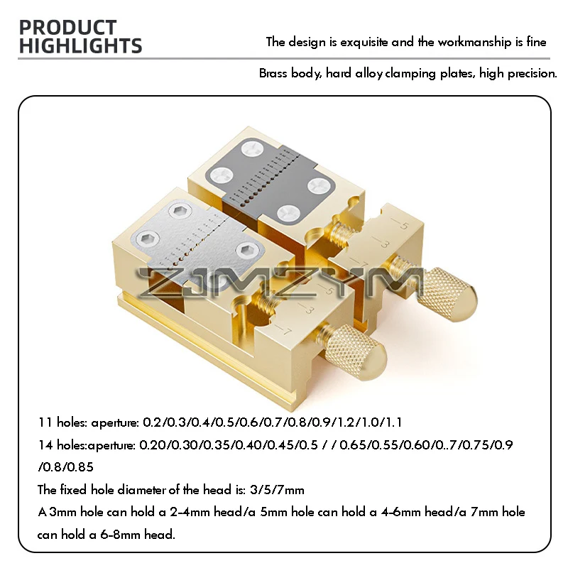 1Pc Durable Precise Watch Bench Vice Anti-slip Stable Collet Tightening Tool Copper Thread Adjustment Watch Head Holder Repair
