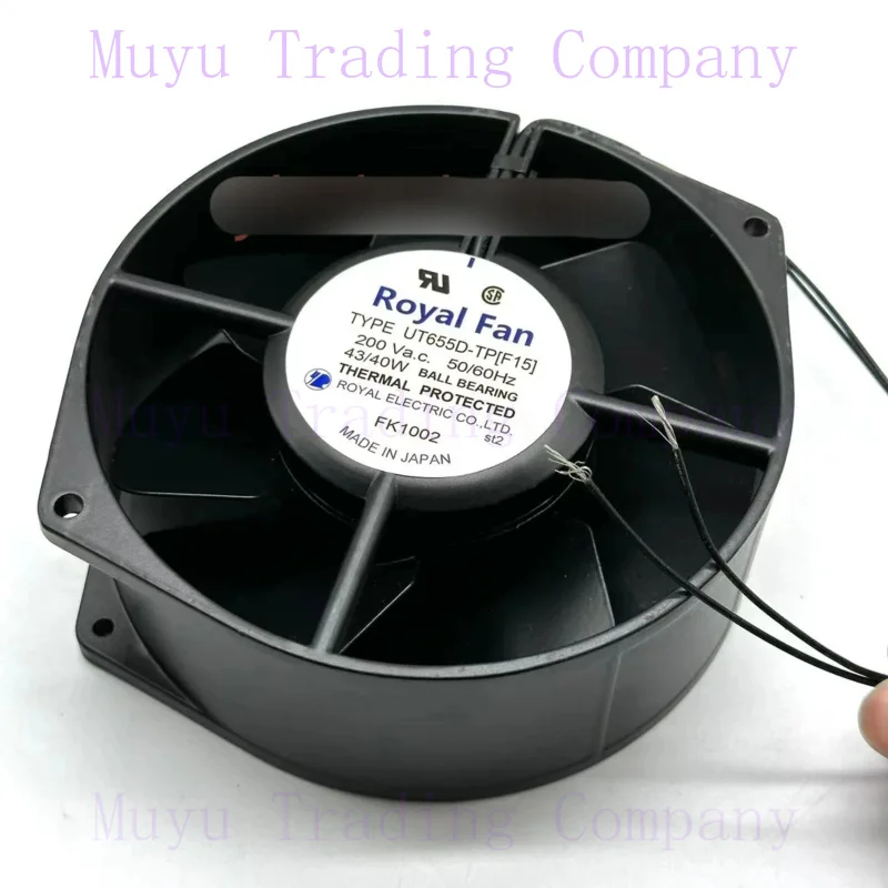 FOR Royal Fan UT655D-TP AC 200V 43/40W 172x150x55mm 2-Wire Server Cooling Fan