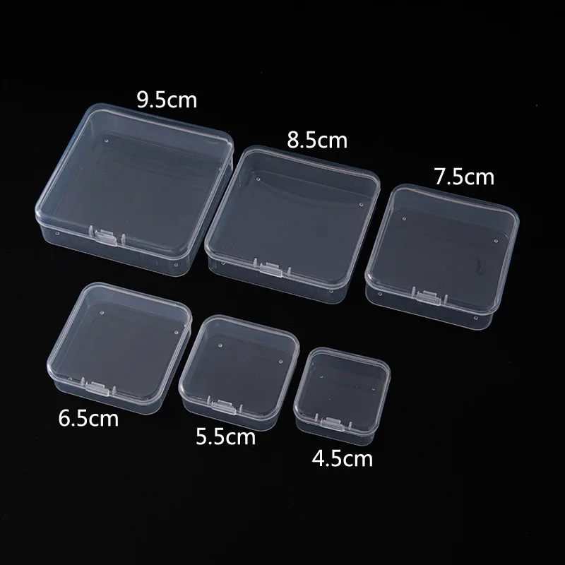 20pcs Mini Plastic Storage Box Transparent Jewelry Storage Box Container Portable Earring Ring Earplugs Packaging Storage Case