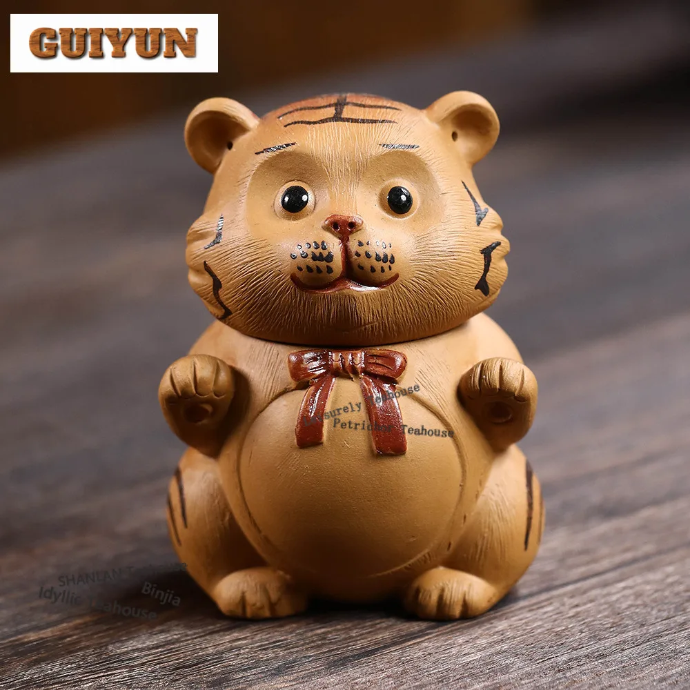 90ml Creative Yixing Purple Clay Teapots Handmade Tiger Hand Grab Pot Raw Ore Downhill Mud Kettle Chinese Zisha Tea Set Craft