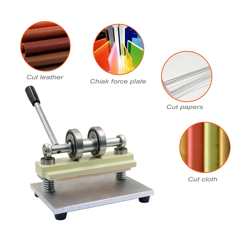 Double Wheel Hand Leather Cutting Machine Photo Paper PVC/EVA Sheet Cutter DIY Leather Die Cutting Machine Punching Manual Press