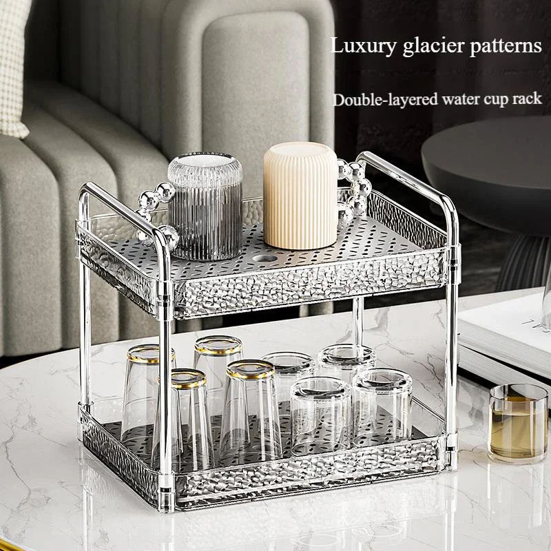 

2-Tier Bathroom Tray For Counter Decorative Bathroom Vanity Trays Under Sink & Vanity Storage Counter Top Organizer