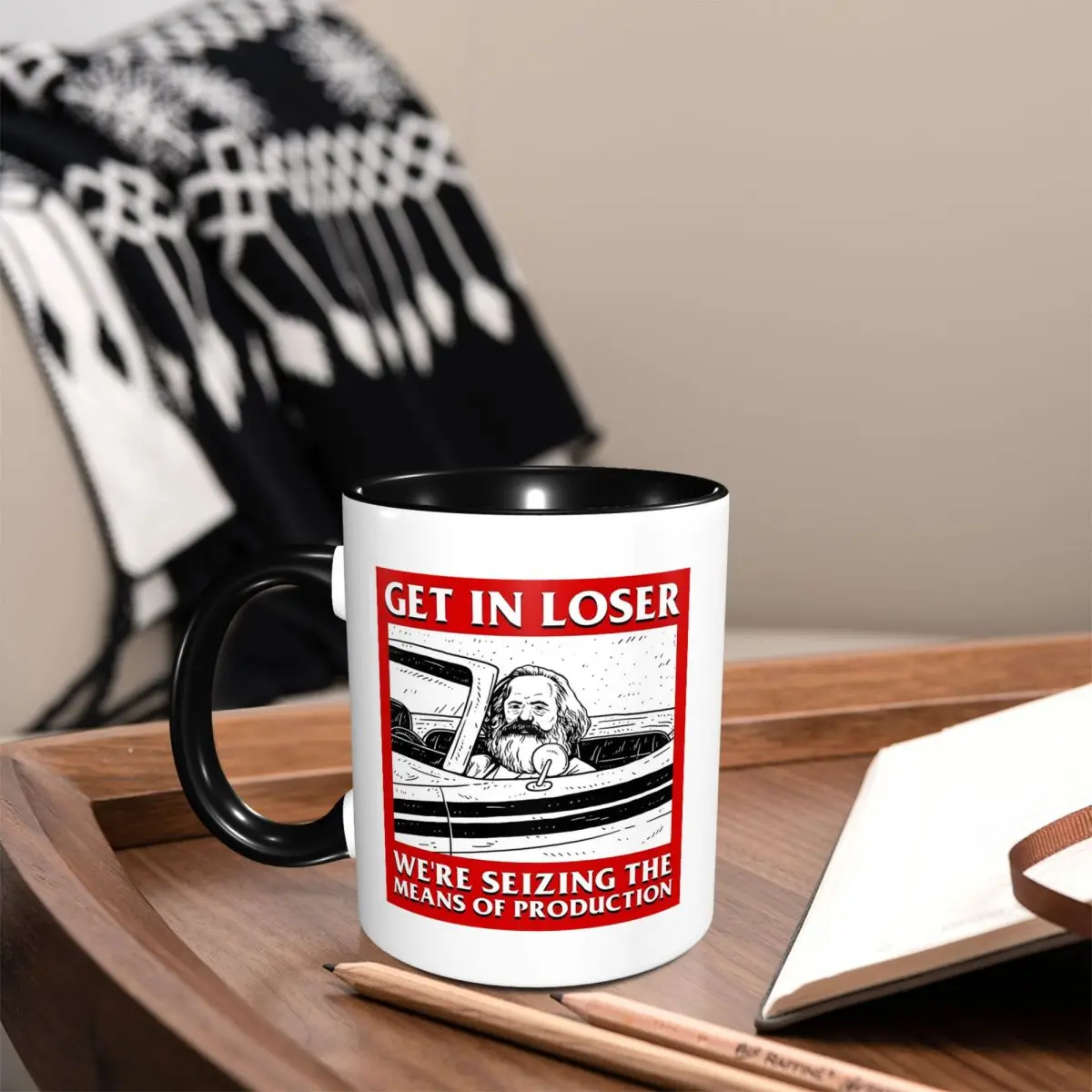 Get In Loser We're Seizing The Means Of Production Mug Funny Ceramic Coffee Cups Tea Mugs Milk Cup Drinkware Gift for Woman Man