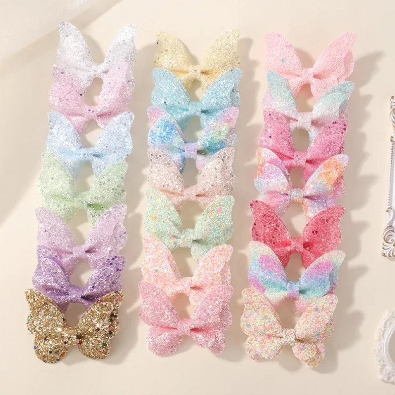 

20Pcs/Set Shiny Glitter Butterfly Hair Clips Cute 2.7'' Hairpins Headwear for Women Girls Kids Toddler Hair Accessories