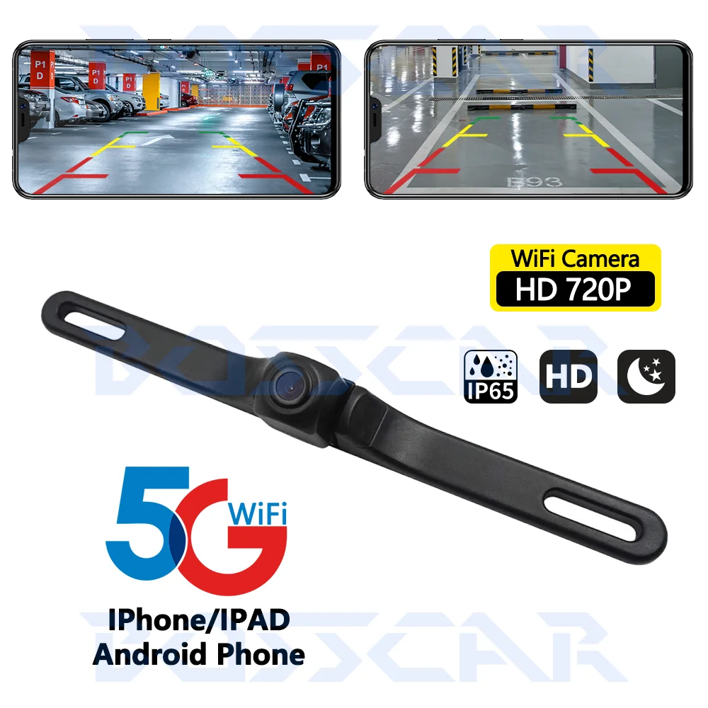 Car 5G Wire WiFi Camera 170 ° General Motors Rear View License Plate Reversing Camera HD Night Vision Waterproof Camera