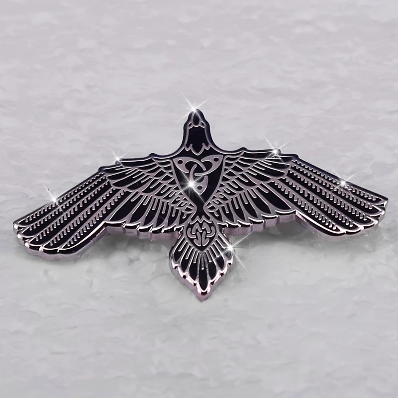 Broche de pájaro volador con nudo celta, runa elegante, accesorio de aleación de Zinc de inspiración Vintage para bolsos de ropa, diseño de nudo elástico, 1 ud.