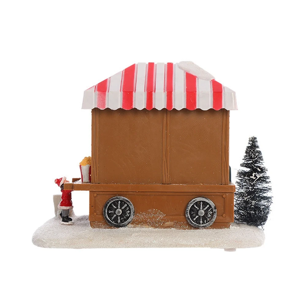 DT39 Night Light Music Snow House, Christmas Village Decoration, Resin Ornament, Battery Operated, for Windowsill Holiday Gift