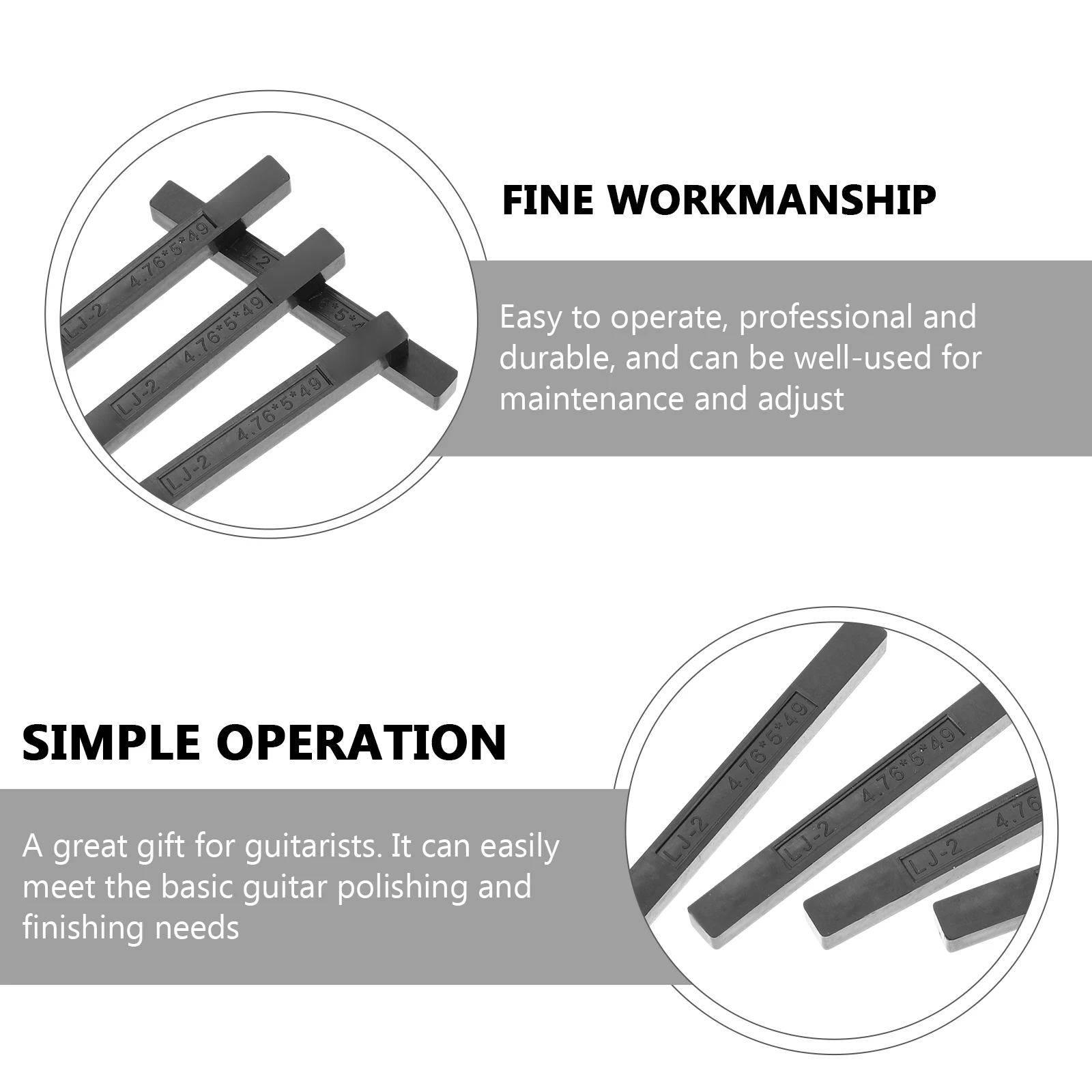 

4 Pcs Guitar Pickup Bar Leveling Tool Professional Maintenance Filing Grinding Accessories for Ukulele Bass Electric