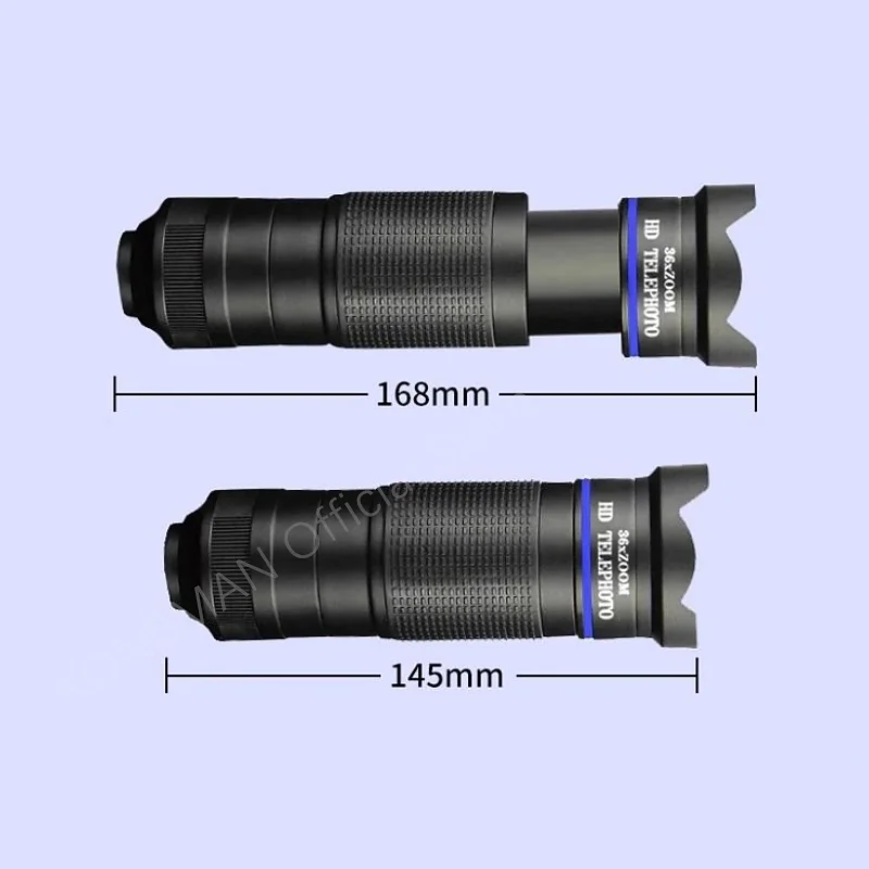 4-in-1 Wide-angle Lens Kit Telephoto Zoom Macro Fisheye Phone Telescopic Camera Lens 36X Phone Shooting