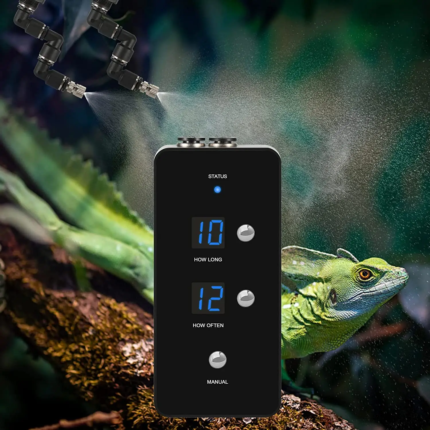 

FrankEver Intelligent Reptile Fogger Electric Automatic Humidifier Timer Automatic Mist System Rainforest Water Spray Control