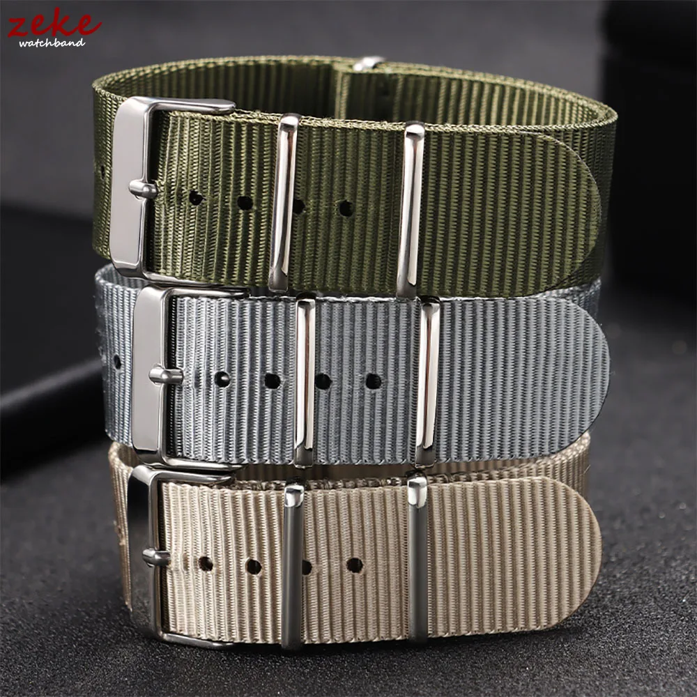 

Watch Band 22mm 20mm 18mm Ribbed Watch Strap Army Sports Nylon Watchband for Omega Military Bracelet Belt Black Fabric Wristband