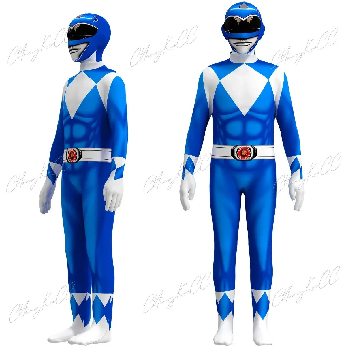 Power Samurai Sentai  Rangers Costume Adult Kids Superhero Cosplay Halloween Birthday Party Jumpsuit Zentai Suit view 4