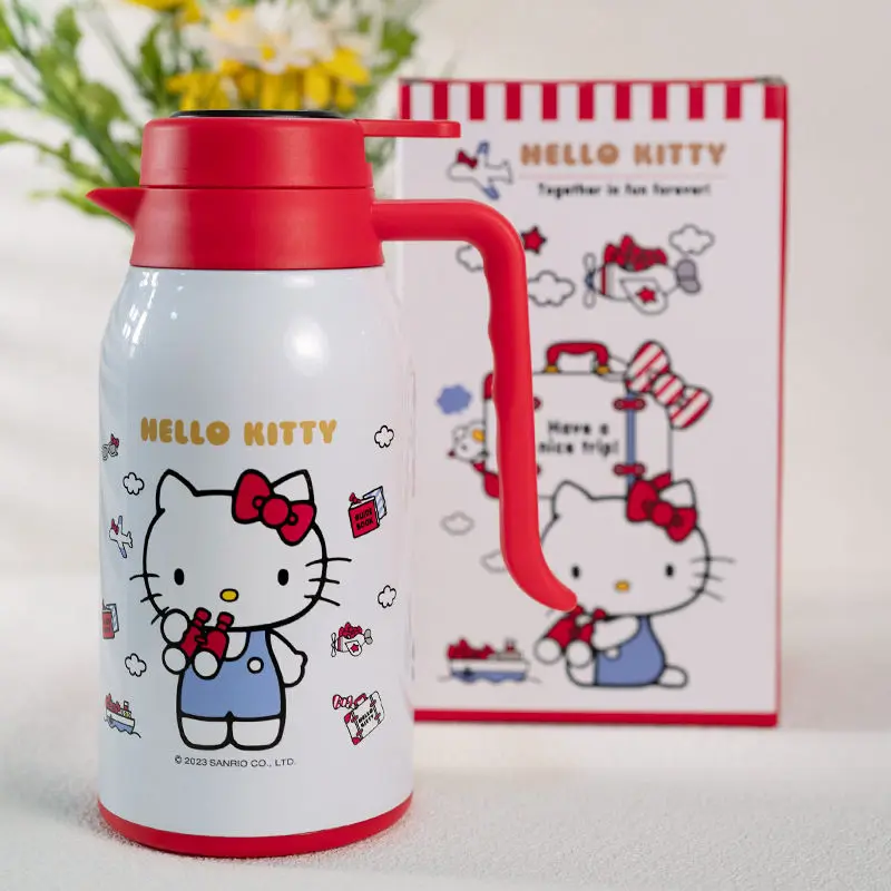 Sanrio Kuromi Sus 1000Ml Student Dormitory Heat Preservation Thermal Bottle Kawaii Hello Kitty Comic Household Thermal Kettle